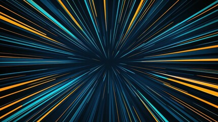 Abstract Blue and Yellow Lines Background   Speed and Movement