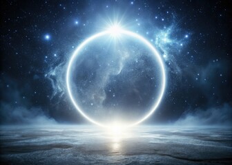 Fototapeta premium Breathtaking Render of a Majestic White Circle Shining Bright in a Pitch-Black Celestial Environment