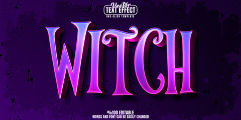 Witch editable text effect, customizable magic and halloween 3d font style