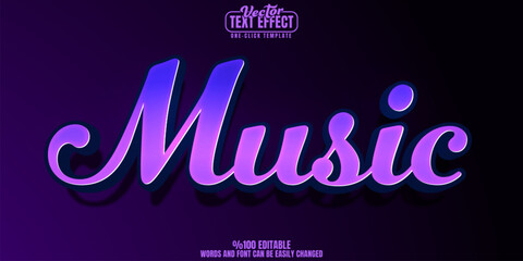 Music editable text effect, customizable party and dance 3d font style