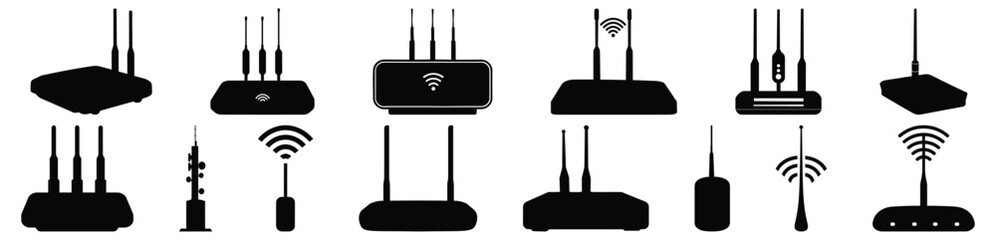 Wifi internet silhouette set vector design big pack of network illustration and icon