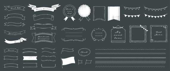 Blackboard and chalk art vector material