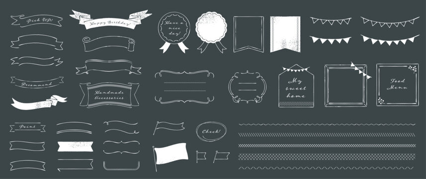 Blackboard and chalk art vector material