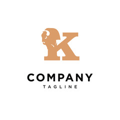 Letter K Bison Logo Icon vector