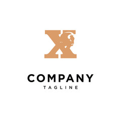 Letter X Bison Logo Icon vector