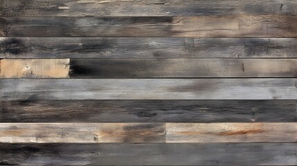 Naklejka premium Rustic and Weathered Reclaimed Wood Texture with a Mixture of Grey Brown and Distressed Tones Highlighting the Rough Aged Surface