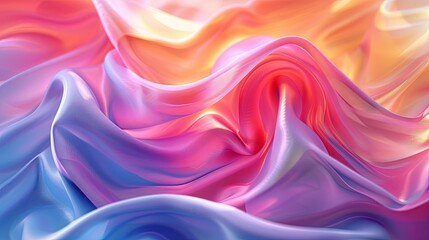 Obraz premium Abstract Swirling Texture of Blue, Pink, and Orange Fabric