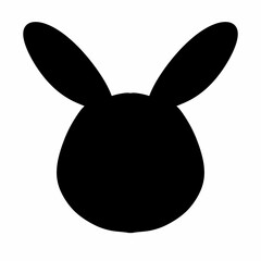 bunny easter egg icon in solid style