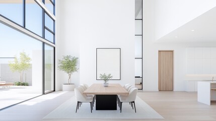 Modern Dining Area Featuring Real-Time Virtual Staging for Customizable Decor