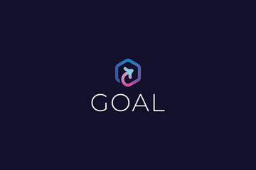 Hexagonal arrow technological modern colorful gradient logo