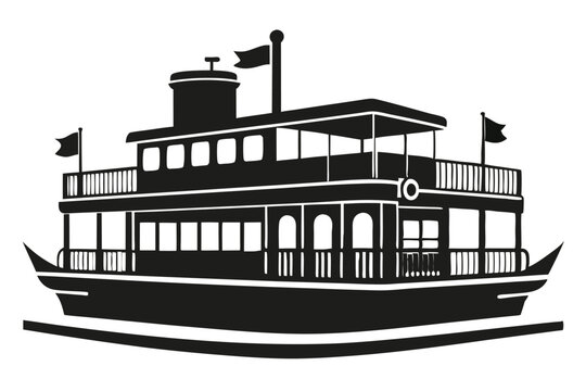 recommend clip art: riverboat silhouette vector illustration 