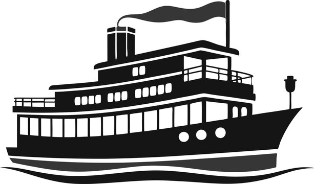 recommend clip art: riverboat silhouette vector illustration 