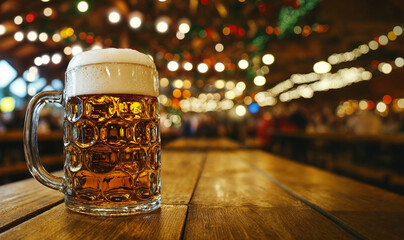 Savoring a Refreshing Beer Within a Colorful and Lively Atmosphere Full of Joy and Excitement