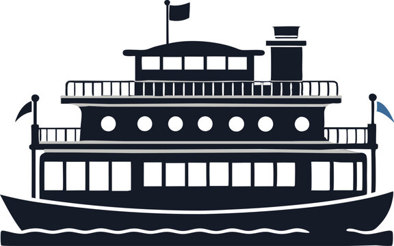 recommend clip art: riverboat silhouette vector illustration 