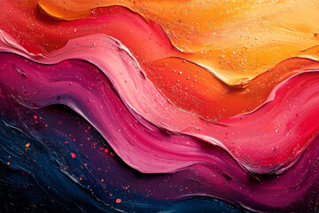 Obraz premium An abstract painting with bold, contrasting brushstrokes and splashes of vibrant colors. Concept of expressive artistic technique.