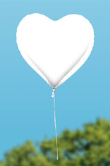 PNG heart-shaped balloon mockup, transparent design