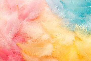 Colorful Pastel Feathers Background 