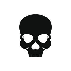 Silhouette of skull logo design template