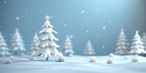 Obraz premium christmas tree in snow