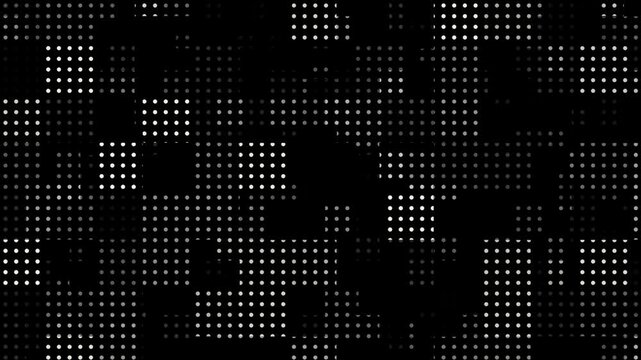animated technological abstract background, halftone retro randomly and fading dots motion texture backdrop, modern loop animation