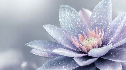 Fototapeta premium Water Droplets on Purple Water Lily Flower