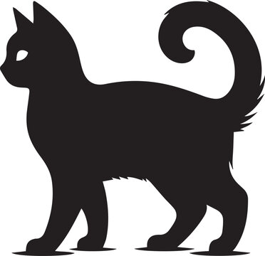 recommend clip art: Cat silhouette, black silhouette cat full body, cat silhouette icon, Pet silhouette, cat logo Vector,