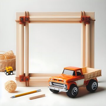 greeting cards with a toy car theme, photo frames with a children's theme, invitation card car theme
