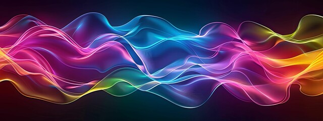 Abstract Swirling Neon Waves in Vibrant Colors
