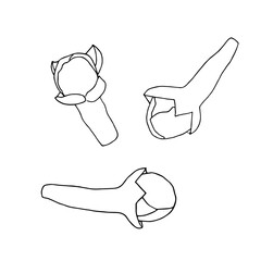 Set of black and white spices cloves in silhouette. Seasoning, food ingredient. Monochrome outline drawing engraving. Hand drawn vector illustration. Clip art for coloring, design, cards, packaging