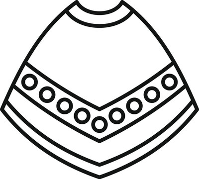 recommend clip art: Simple vector icon of a traditional mexican poncho with ornament, representing latin american culture