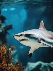 Fototapeta premium shark isolated on abstract background