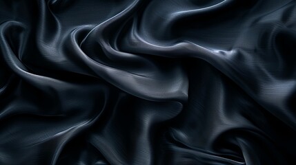 Obraz premium Abstract Draped Dark Blue Satin Fabric Texture