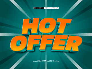 hot offer editable text effect in discount and sale text style