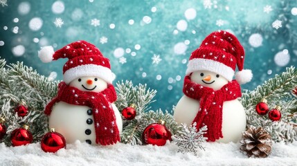 Fototapeta premium Christmas snowman