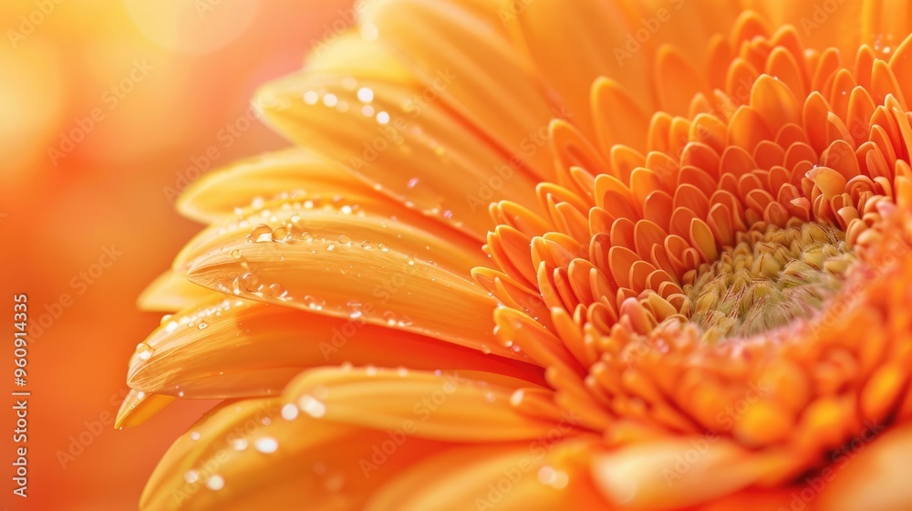 Sticker Orange Gerbera Bloom