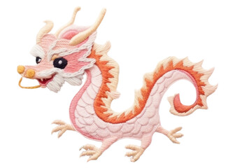 Fototapeta premium PNG Dragon embroidery pattern representation.