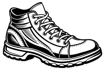 Cut-Out Hiking Boot with Clear Background - High-Quality Visual for Outdoor Activity Promotions