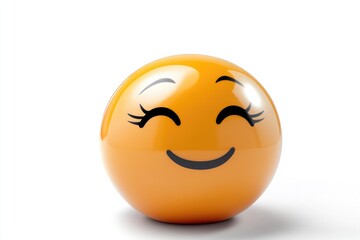 Fototapeta premium A cheerful smiling emoji character exuding joy and happiness, perfect for conveying positive emotions and uplifting messages in digital communications or creative projects