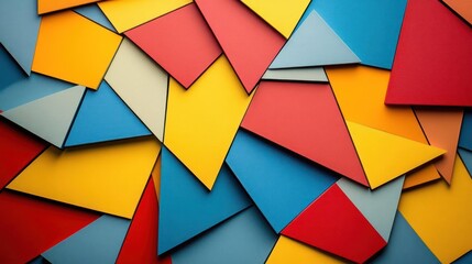 Fototapeta premium A vibrant array of paper shapes in various colors, likely part of a larger art piece or project.