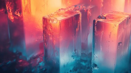 icebergs floating on a city surface.