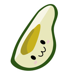 Cute Avocado. Cartoon avocado character.
