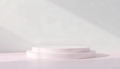 Pastel white podium pedestal with matte color background. Style-63