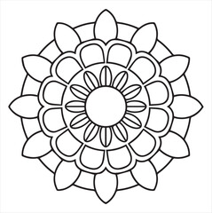 Simple mandala design for coloring book,pattern design,and others