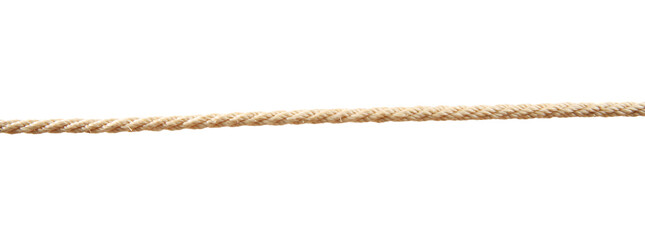 Hemp rope on white background. Organic material