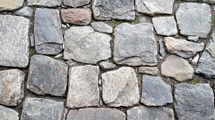 Obraz premium Stone Pavement Texture Natural Grey Cobblestone Background