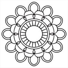 Simple mandala design for coloring book,pattern design,and others