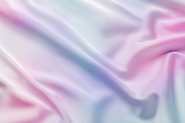 Beautiful silk fabric with color gradient, top view