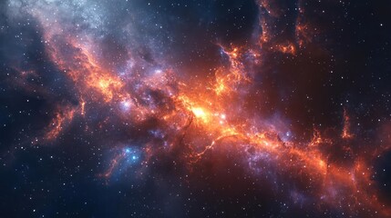 Naklejka premium A mesmerizing cosmic view of nebulae illuminated with colors,