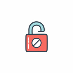 Lock icon. Padlock symbol. Flat design. Vector illustration.