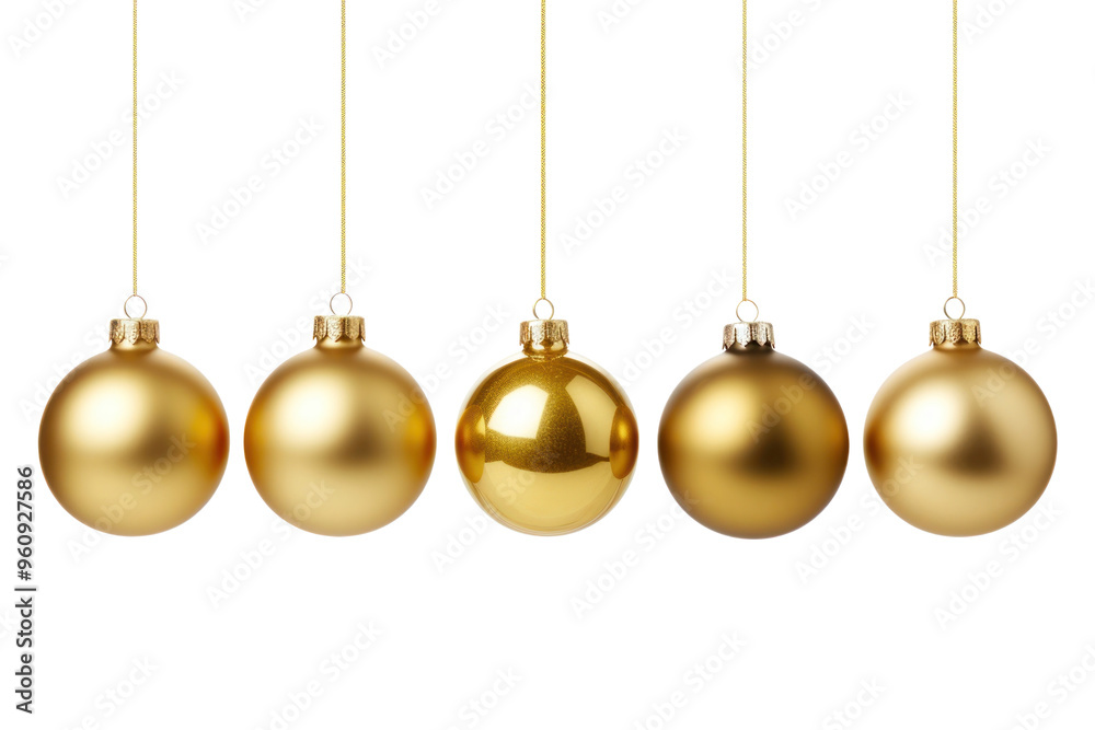 Wall mural PNG Christmas balls gold decoration hanging.